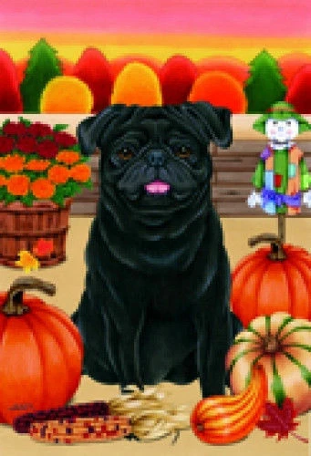 Autumn (TP) House Flag - Black Pug 67089