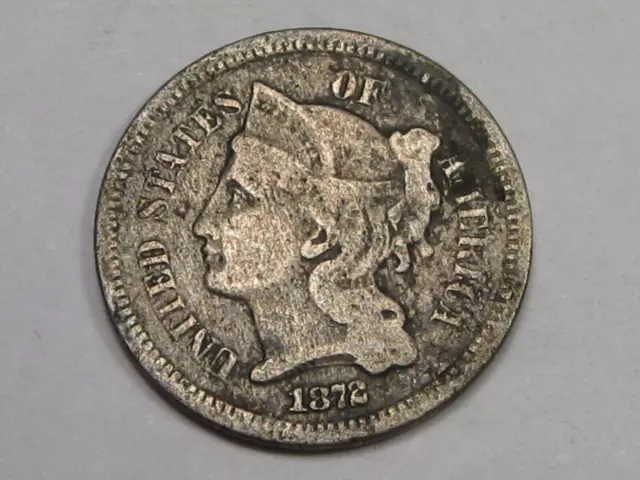 1872 3¢ Three Cent Nickel.  #49