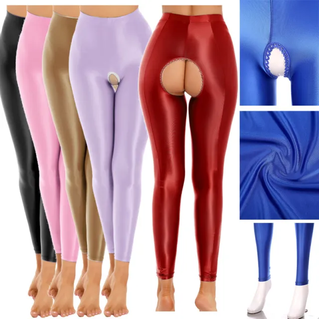 Womens Sexy Leggings Crotchless Sheer Mesh Skinny Trousers Loungewear  Sleepwear 