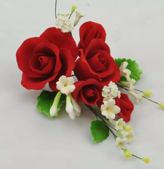 Large Red Roses Bouquet Sugar flower wedding birthday cake decoration