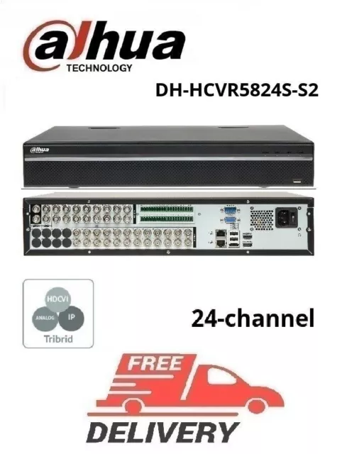 Dahua Technology DH-HCVR5824S-S2 24CH tribrid 720P-pro 2U HDCVI DVR, alarme