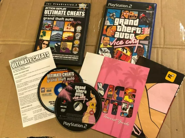 Pal Playstation 2 Ps2 Grand Theft Auto Gta Vice City + Action Replay Cheat Disc