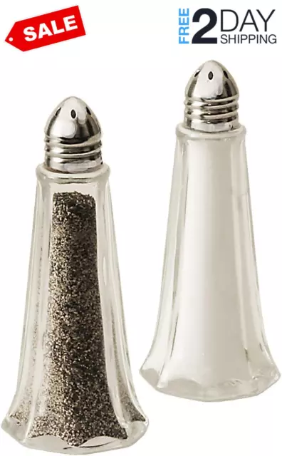 1 oz. (Ounce) Classic Tower Style Salt & Pepper Shaker, Restaurant Shakers, Chro
