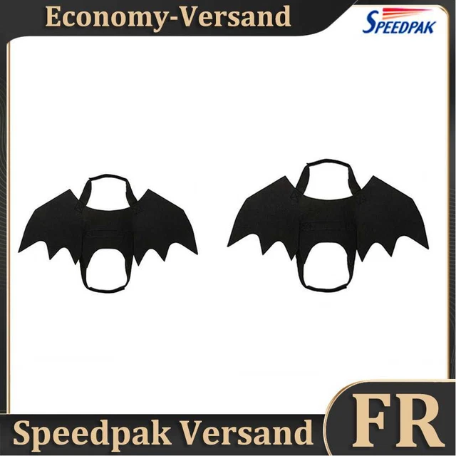 Dog Cat Bat Wing Cosplay Prop Halloween Clothing Black Bat Outfit Wings Headwear