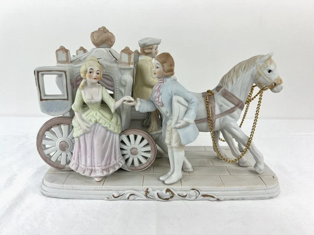 CAPODIMONTE NEOPOLITAN VICTORIAN Horse Carriage Cinderella Fairytale capodimonte-neopolitan-victorian-horse-carriage-cinderella-fairytale