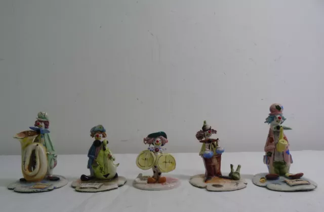 Vintage Zampiva Porcelain Clowns Playing Musical Instruments x5 - Thames Hospice