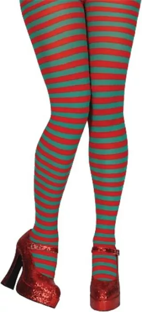 Mens Ladies Girls Teen Elf Xmas Christmas Tights Stockings Fancy Dress  Costume 