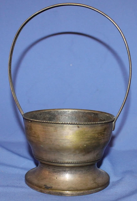 Antique Art Deco silver plated basket with markings