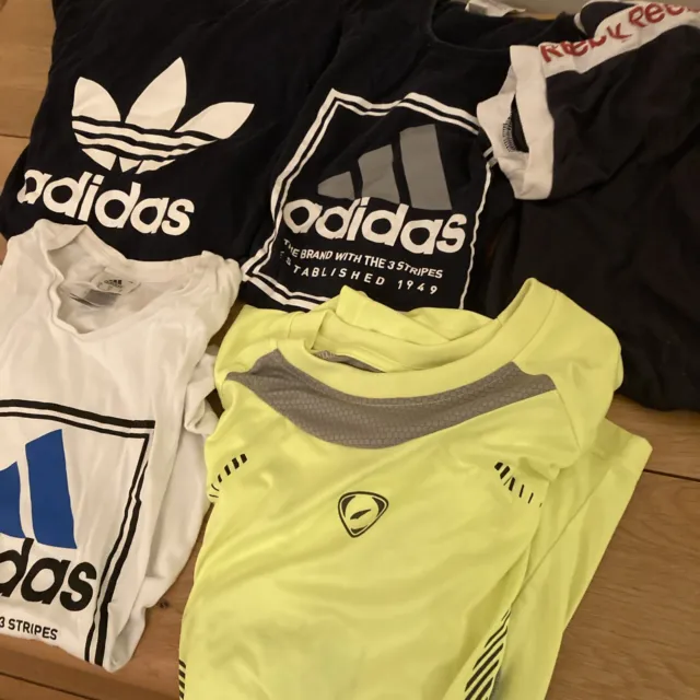 Bundle of 5 Men’s Sports T Shirts Adidas Reebok Size Small Football Tennis Wear