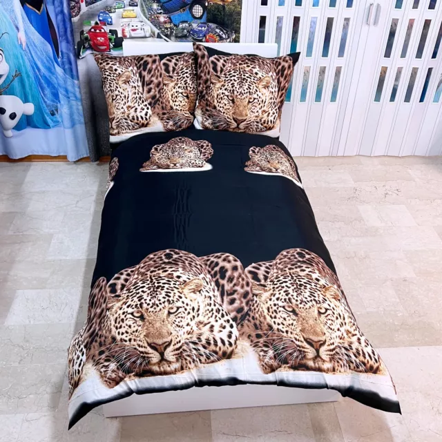 Tigre Set 2pezzi Lit Simple Housse de Couette 160x200cm Deux Taie Réversible M 1