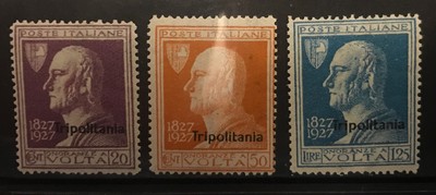 COLONIE TRIPOLITANIA 1927 VOLTA 3 VALORI G.I MNH** 