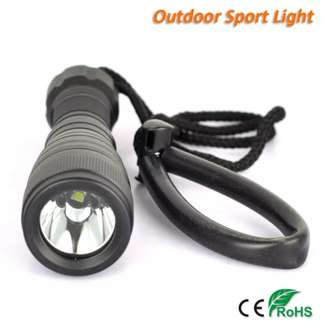 Led Scuba Diving Flashlight Torch Underwater 200M Waterproof Light Rechargeable