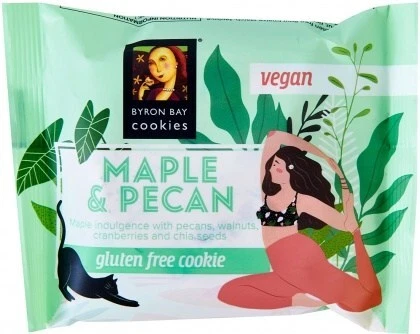 Byron Bay Cookies Single Wrapped Vegan Maple & Pecan Cookie 12 x 60g