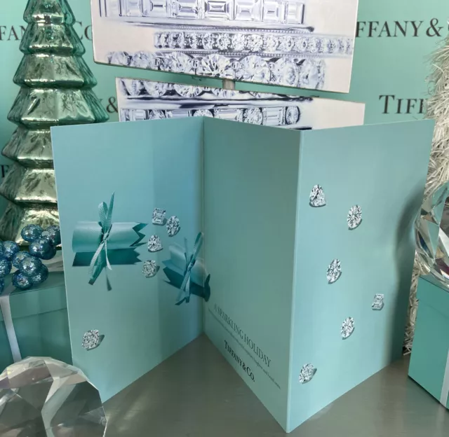 Tiffany&Co Holiday Greeting Card Envelope Blue Diamonds Novelty 7”x5” 3