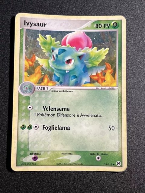 Pokemon Rare Holo Foil Ita Ex Rouge Feu Et Vert Feuille 35/112 Ivysaur Nishida
