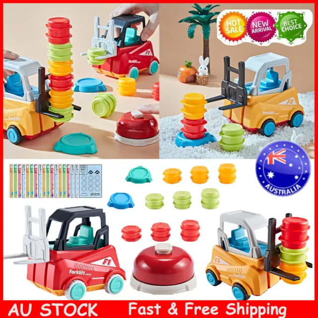 EDUCATIONAL KID FORKLIFT Frenzy Transport Game Toy 2-Player Stack Matching  Skill $29.96 - PicClick AU