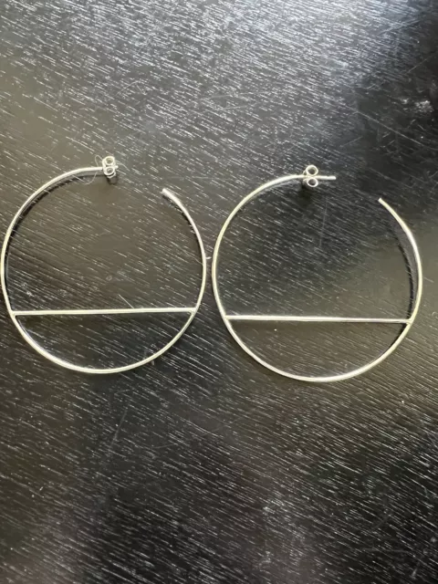 Lana Jewelry Wire Eclipse Hoop Earrings White Gold