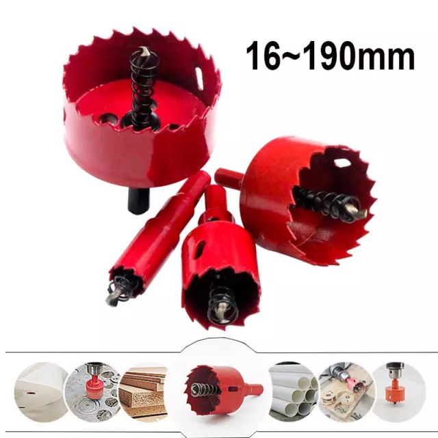 16mm-200mm Hole Saw Bi-Metal M42 Cutter Drill Bit Holesaw For Wood Plaster Board