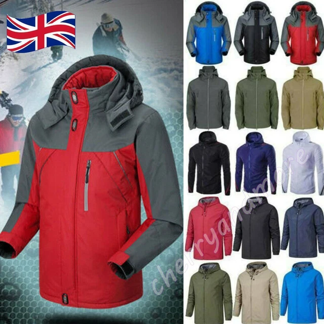 Men's Winter Fleece Lined Jacket Windproof Warm Hiking Windproof Coat Outwear