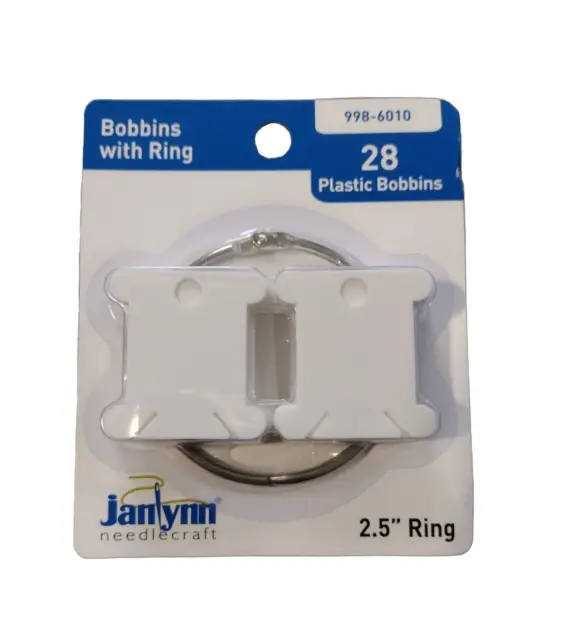 Bobinas de aguja Janlynn (L3) con anillo 998-6010 28 bobinas de plástico de 2,5 pulgadas