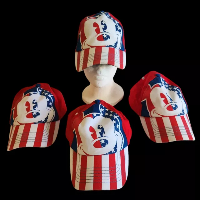 (4) VTG Disney Parks Mickey Mouse Baseball Caps YOUTH All American  Snapback
