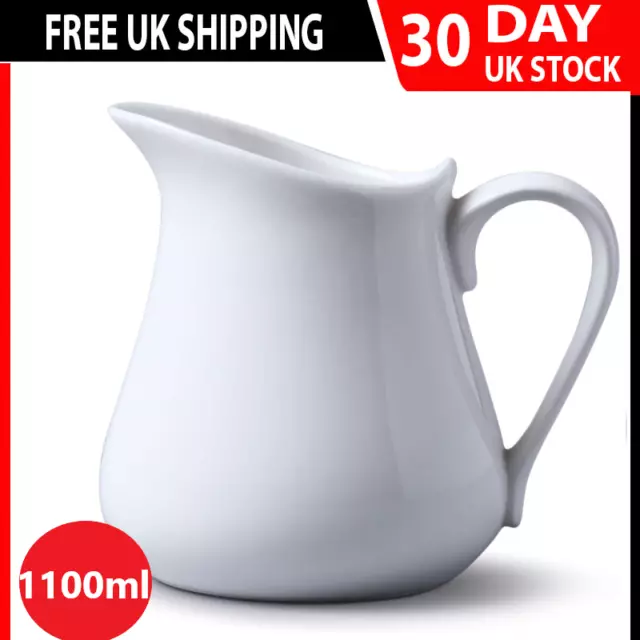 White Porcelain Milk Jug Cream Sauce Gravy Serving Jug Traditional Style UK