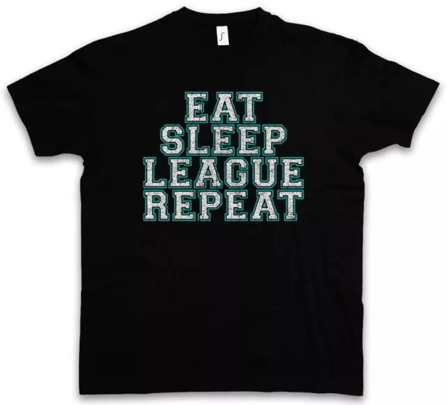 EAT SLEEP LEAGUE REPEAT T-SHIRT of Gamer Gaming Fun Legends computer scientist