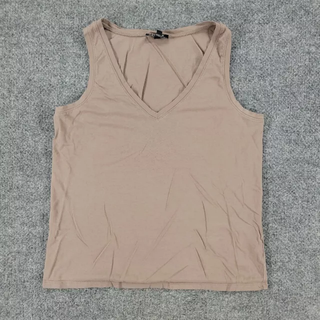 Express Shirt Women's Small Brown V-Neck Tank Top Sleeveless Pullover Stretch