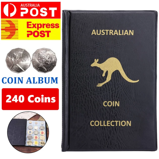 Black 240 Pockets Coin Collection Storage Book Album Money Holder Coins Folder