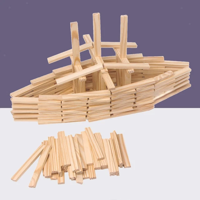 150x planches de construction en bois ensemble de modèles de construction jouet