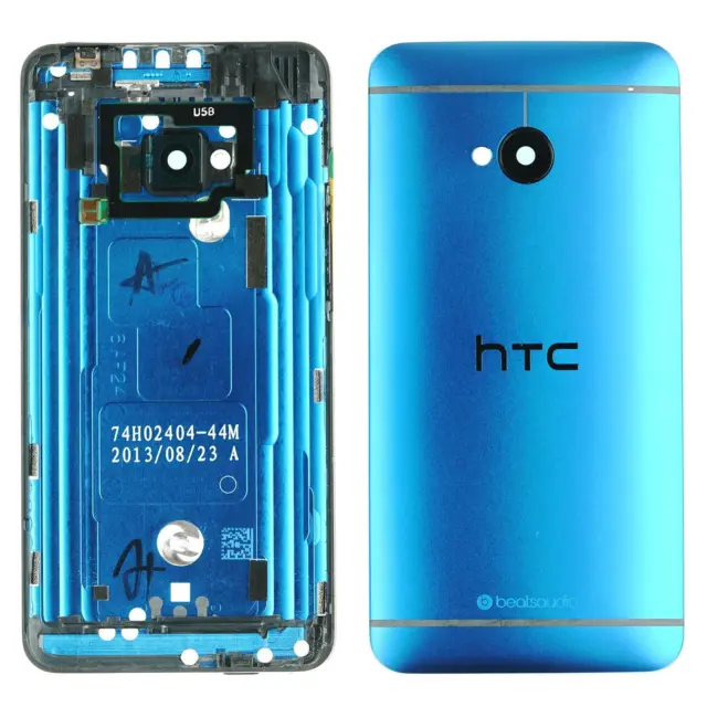 Original HTC One M7 Coque Arrière Boîtier Couvercle Batterie Coque , Bleu,