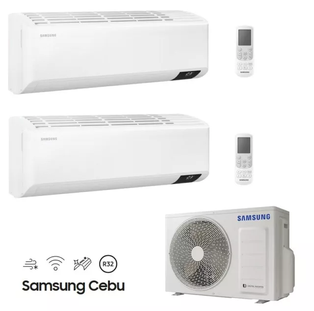 SAMSUNG Cebu 2 x 2,5kW Multi Split R32 Wifi Aussen 4,0kW Klimaanlage Wärmepumpe