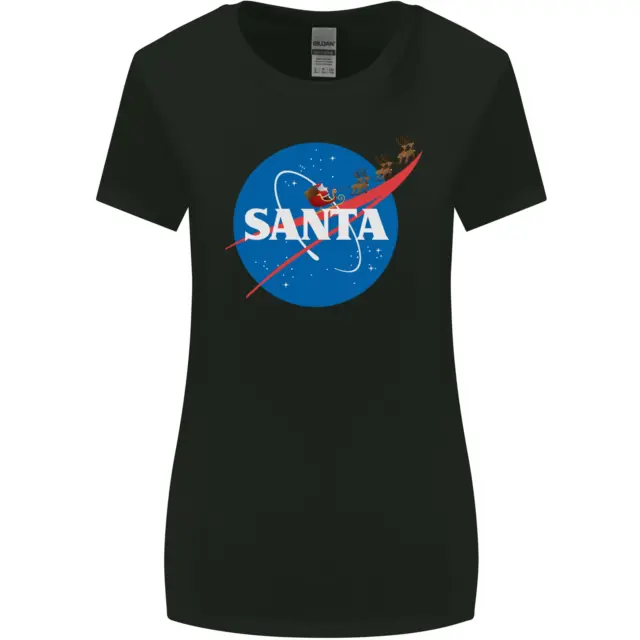 Santa Clause NASA Parody Funny Christmas Womens Wider Cut T-Shirt
