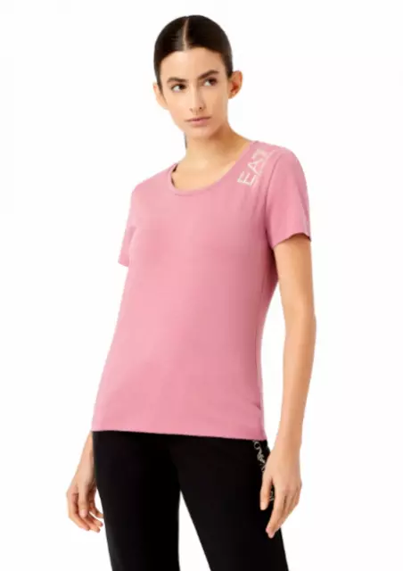 Emporio Armani Ea7 3Ltt06 Tjcrz Tshirt Maglietta Mezze Maniche Donna Logo Rosa