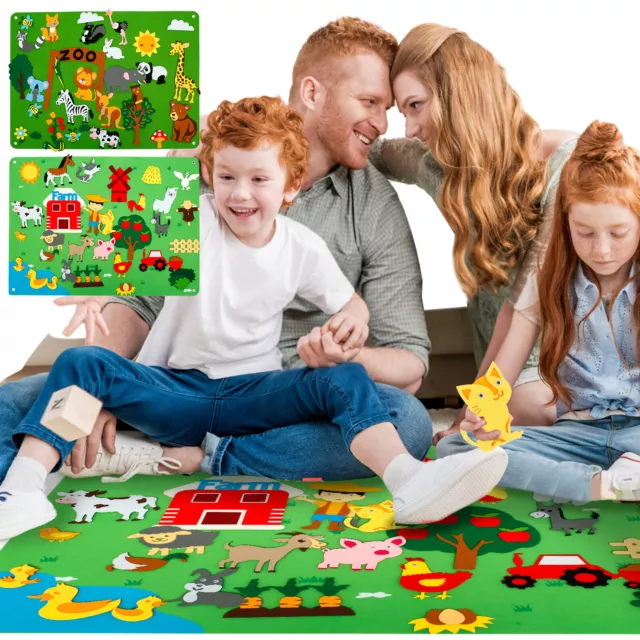 3.5Ft Children's Teaching Felt Board Farm Animals Felt-Board Story Set timEI