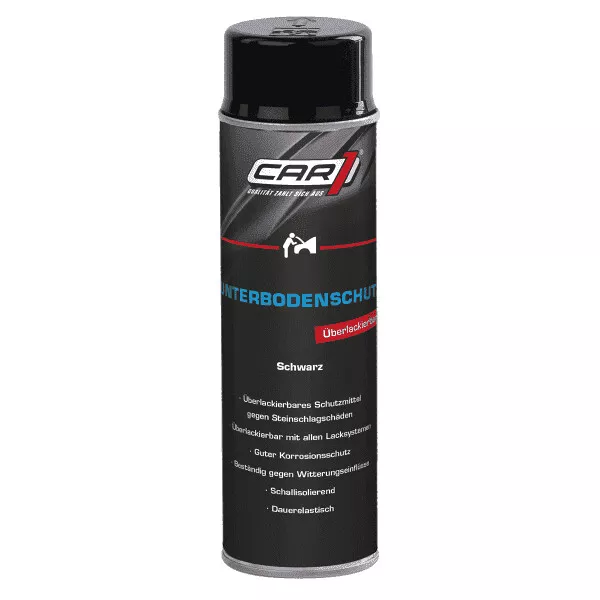 1x CAR 1 Unterbodenschutz schwarz überlackierbar 500 ml Spray