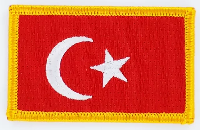 Patch Ecusson Brode Drapeau Turquie Insigne Thermocollant Neuf Flag Patche