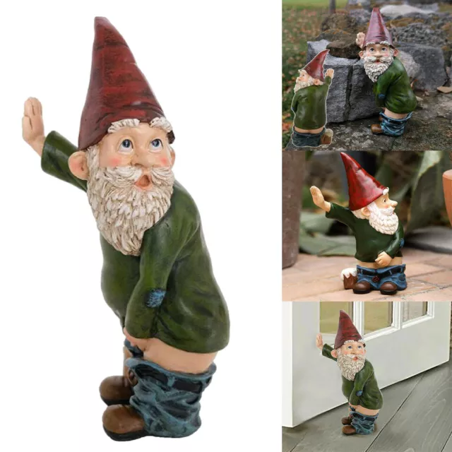 Naughty Peeing Funny Gnome Statue Garden Dwarf Resin Yard Patio Decor Ornament