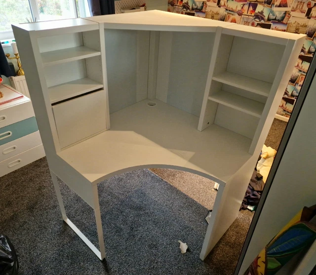 IKEA MICKE WHITE Corner Desk / Workstation 100cm X 142cm £50.00