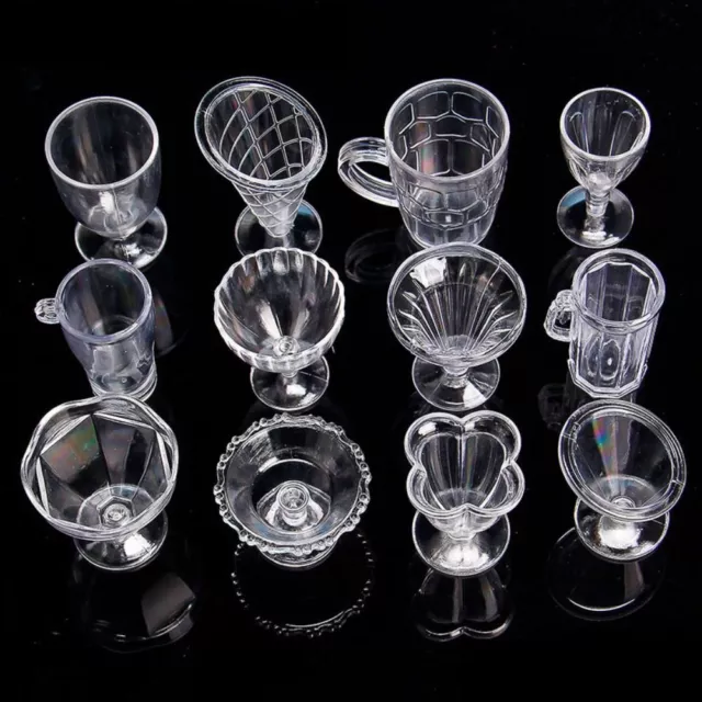 12pcs/lot Kitchen DIY Toys Dollhouse Mini Cup Simulation Cookware