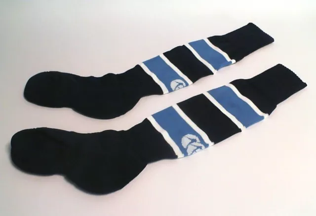 Canterbury Two Sized Stripe Rugby Hockey Socks Blue and White Size S 12-3 #9A37