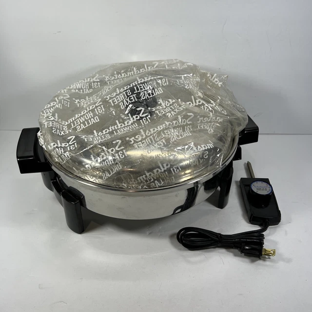 NOS SaladMaster 12" Electric Skillet 7256 Oil Core Stainless Steel w/ Vapo Lid NOS SaladMaster 12" Electric Skillet 7256 Oil Core Stainless Steel w/ Vapo Lid