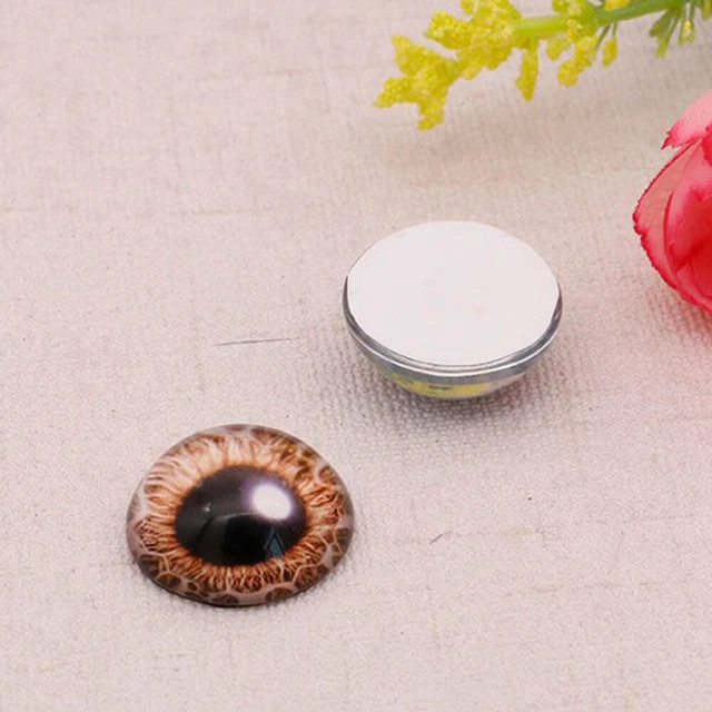 100 Pcs DIY Doll Eyes Vintage Sticker Round Glass Fake Animal 10