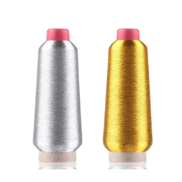 2pcs Gold + Silver Metallic Embroidery Thread  Embroidery