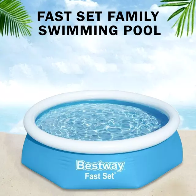 Bestway, Family Fast Set Swimming Pool Outdoor Garden Patio Pool 8ft x 26inch