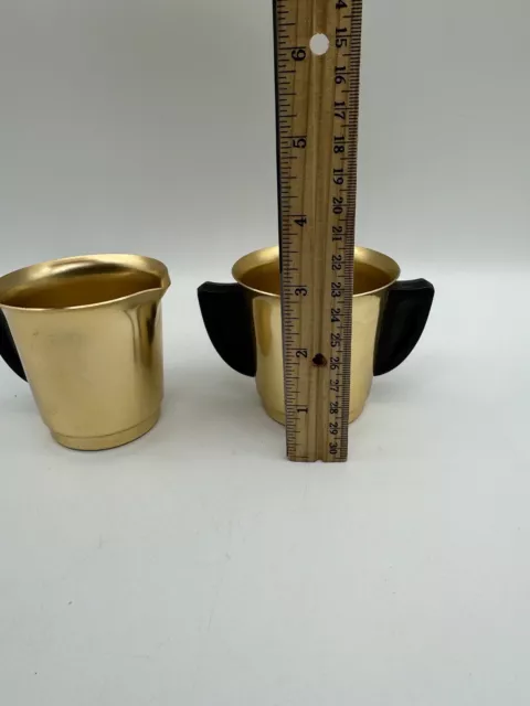 Vintage Mirro Coppertone 3" Aluminum Creamer Cups Plastic Handles Lot of 2 3