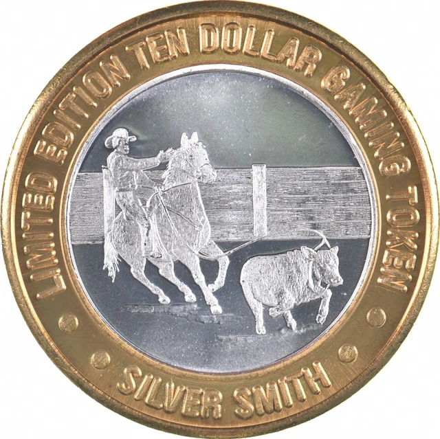 Silver Smith $10 Gaming Casino Token .999 SILVER Strike *811