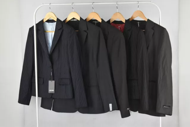 French Eye Blazer Job  Lot x 5 Plain Pinstripe Padded Shoulder Size 6-14