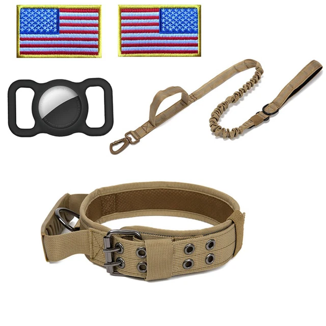 Heavy-Duty Reflective Tactical Dog Collar w/Handle +Leashe For Medium Large Dogs