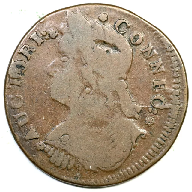 1787 M 33.13-Z.7 R-5 Connecticut Colonial Copper Coin